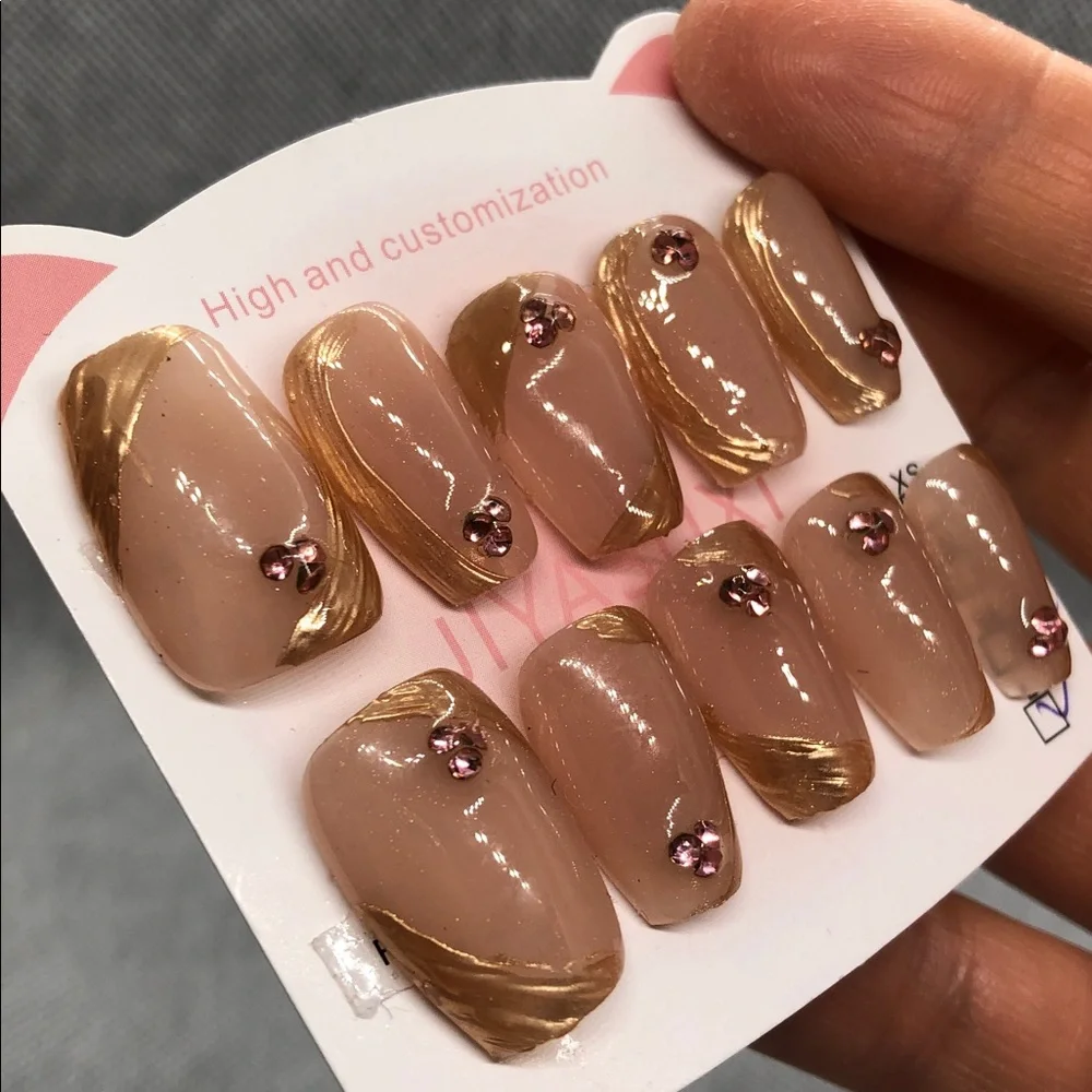 Size L custom made press on nails